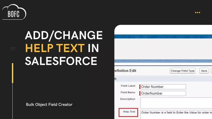 add change help text in salesforce