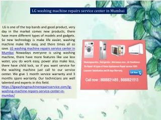 LG washing machine repairs service center in mumbai