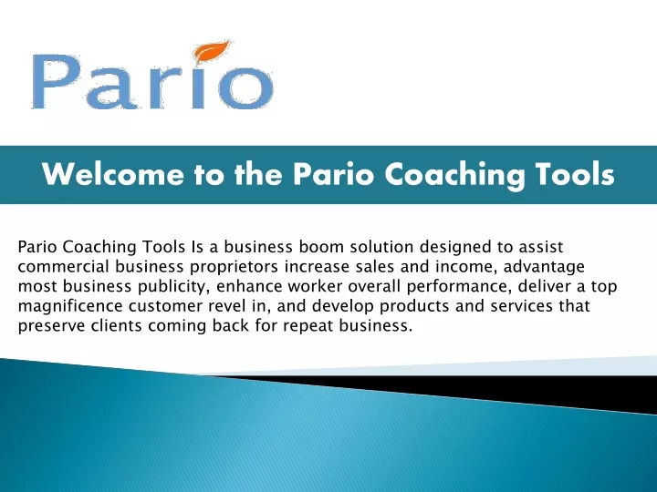 welcome to the pario coaching tools
