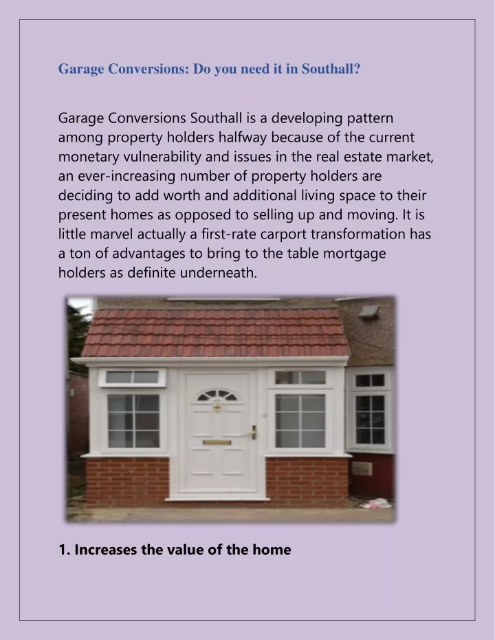 garage conversions do you need it in southall