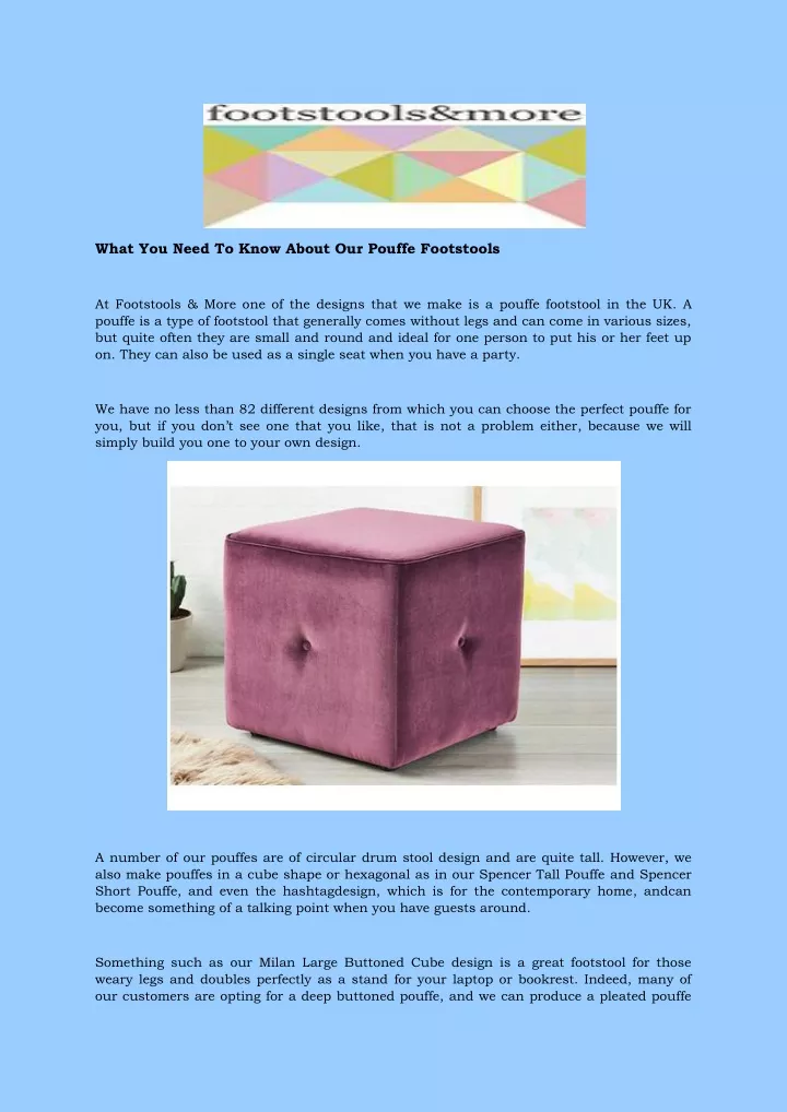 what you need to know about our pouffe footstools