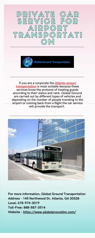 Private Car service for Airport Transportation