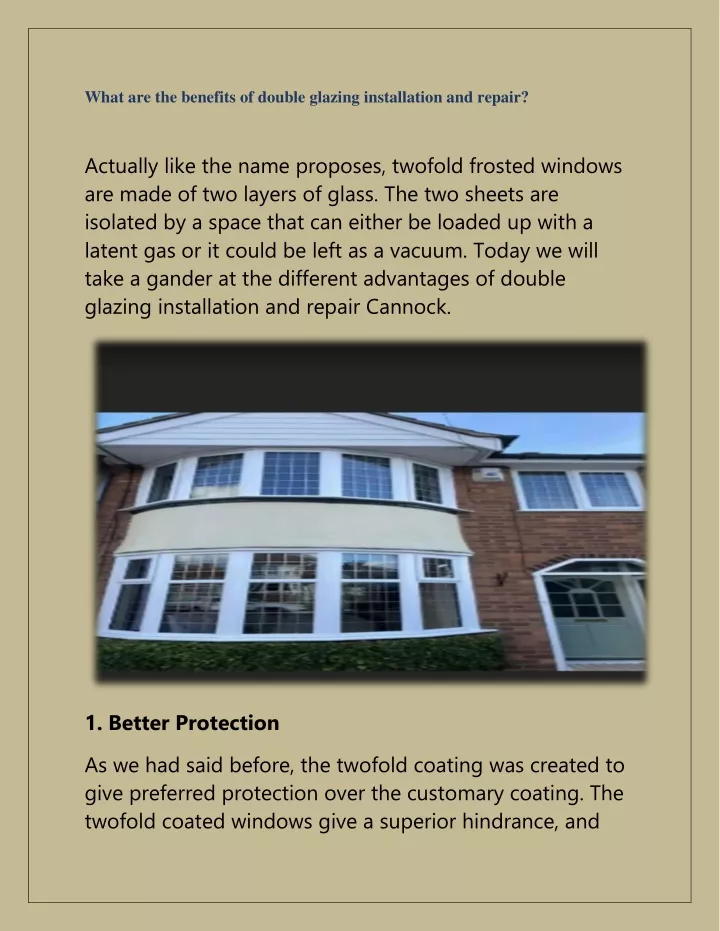 what are the benefits of double glazing