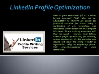Linkedin Profile Optimization