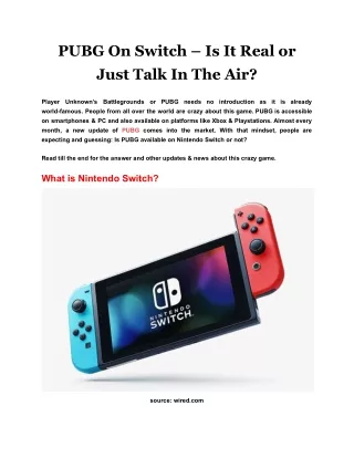 pubg on switch is it real or just talk in the air