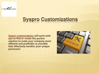Syspro Customizations