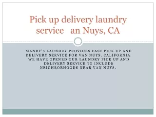 Pick up delivery laundry service
