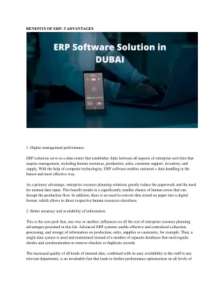 benefits of erp 5 advantages