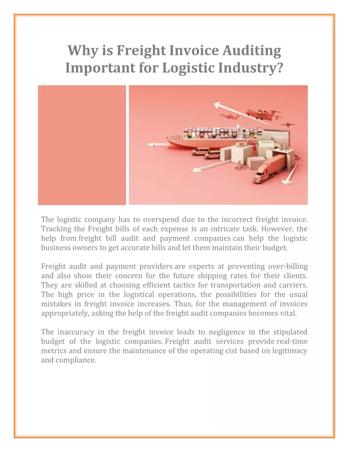 why is freight invoice auditing important