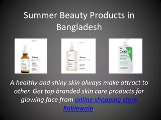 Summer Beauty Products in Bangladesh