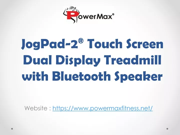 jogpad 2 touch screen dual display treadmill with bluetooth speaker