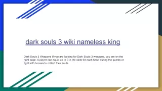 dark soul 3 wiki  name less king