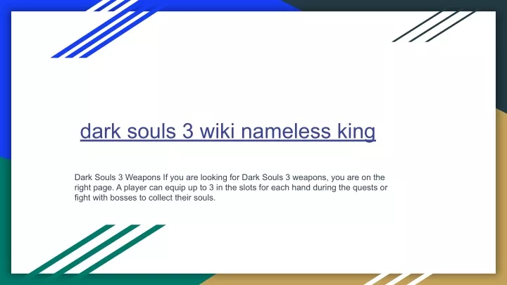 dark souls 3 wiki nameless king