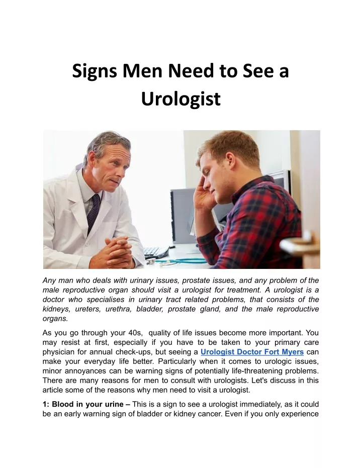 signs men need to see a urologist