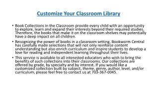 customize your classroom library
