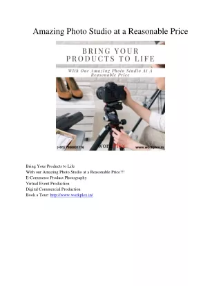 amazing photo studio at a reasonable price