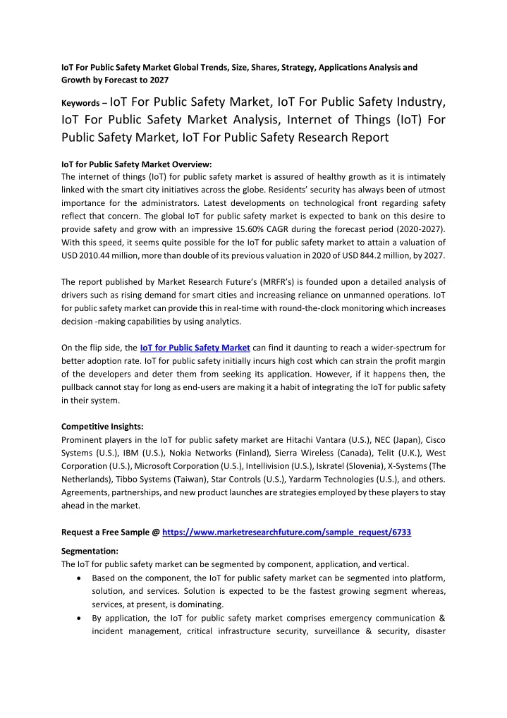 iot for public safety market global trends size