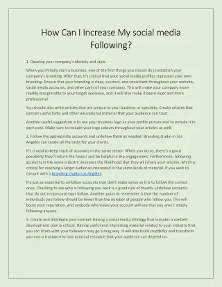 How Can I Increase My social media Following