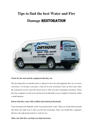 Tips to Find the best fire and water damage restoration -converted - Copy