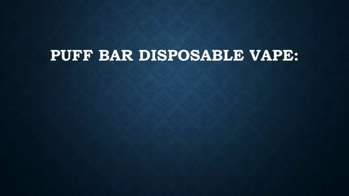 puff bar disposable vape