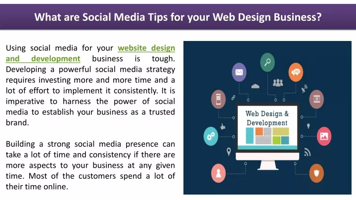 what are social media tips for your web design