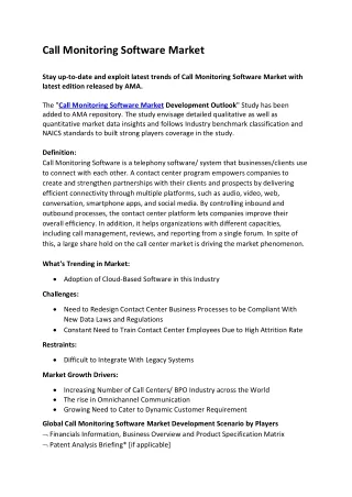 call monitoring software market