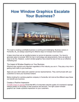 how window graphics escalate your business