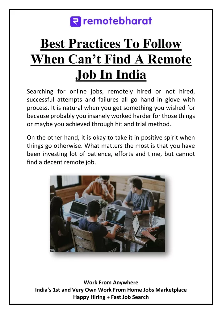 best practices to follow when can t find a remote