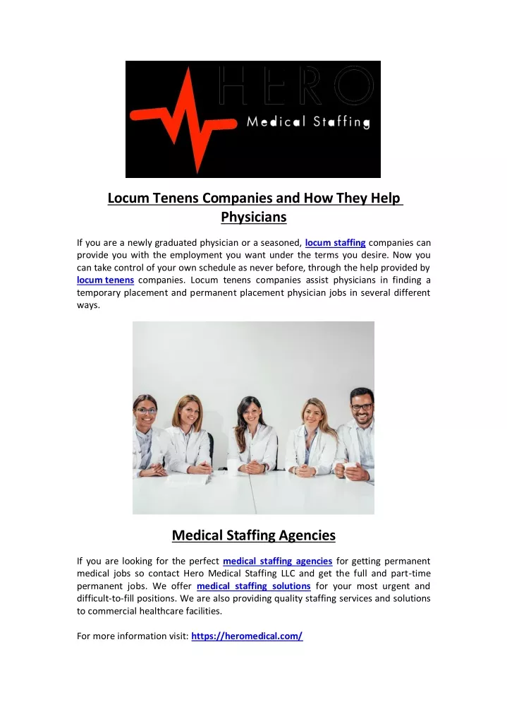locum tenens companies and how they help