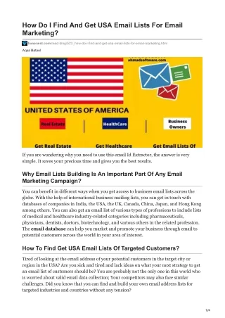how do i find and get usa email lists for email