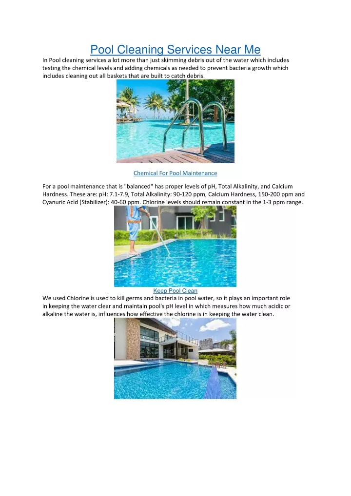 pool cleaning services near me in pool cleaning