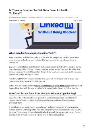 is there a scraper to get data from linkedin
