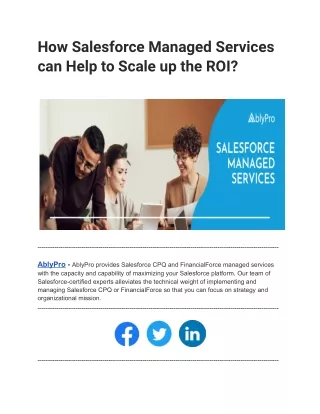 How Salesforce Managed Services can Help to Scale up the ROI?