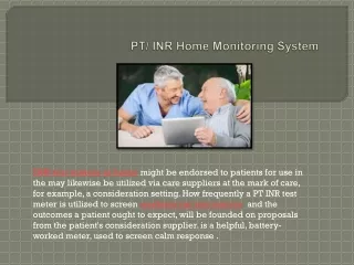 PT/ INR Home Monitoring System
