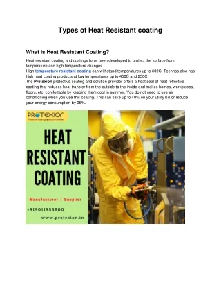 types of heat resistant coating