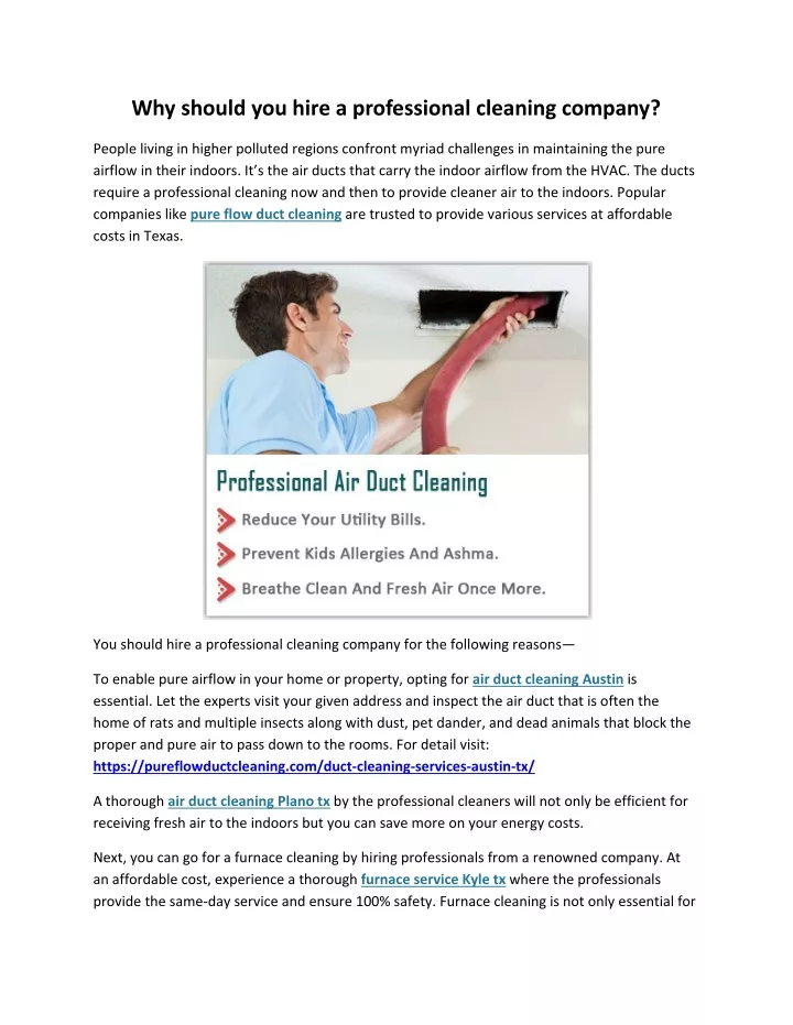 why should you hire a professional cleaning