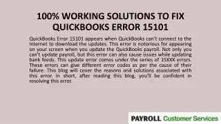 100 working solutions to fix quickbooks error 15101