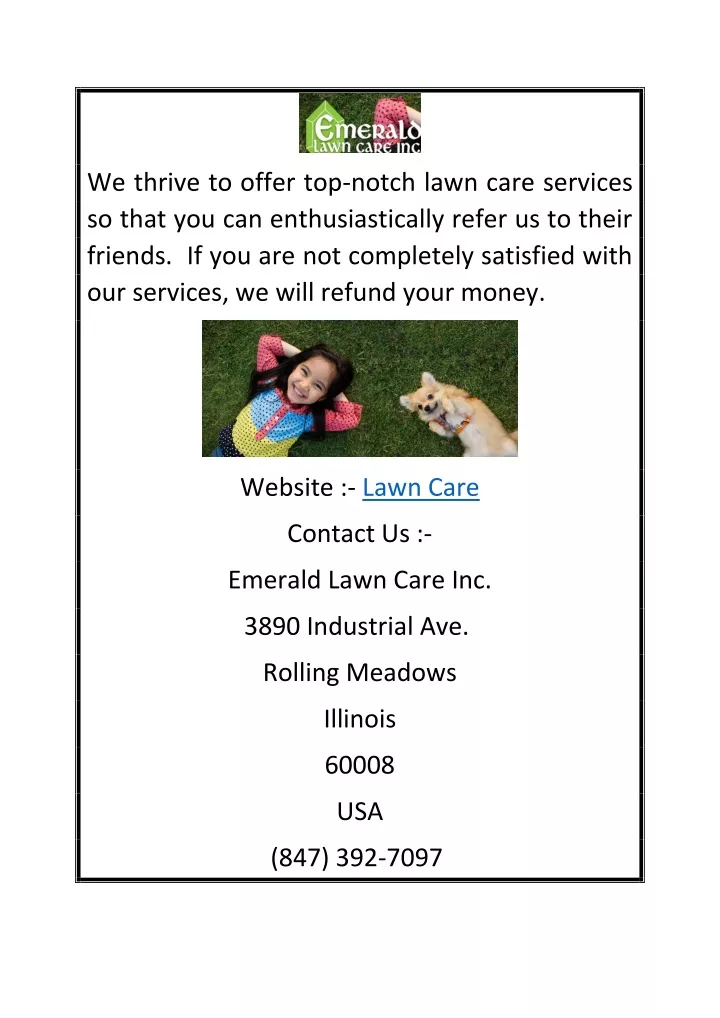 we thrive to offer top notch lawn care services