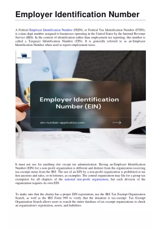 Employer Identification Number