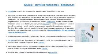 Murcia - servicios financieros - bedpage.es 19 07 2021