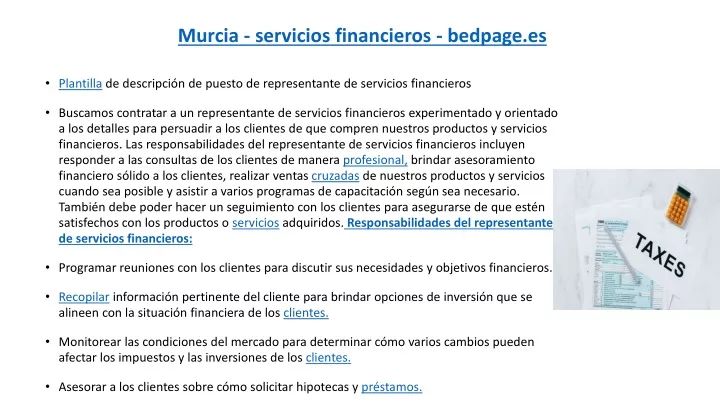 murcia servicios financieros bedpage es