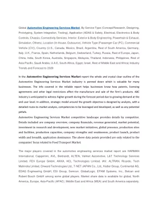 global automotive engineering services market