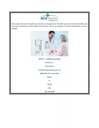 Health Care Pricing Acaweb.com