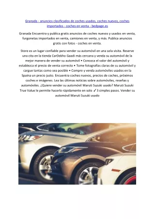 Granada - anuncios clasificados de coches usados, coches nuevos, coches importados - coches en venta - bedpage.es (1)