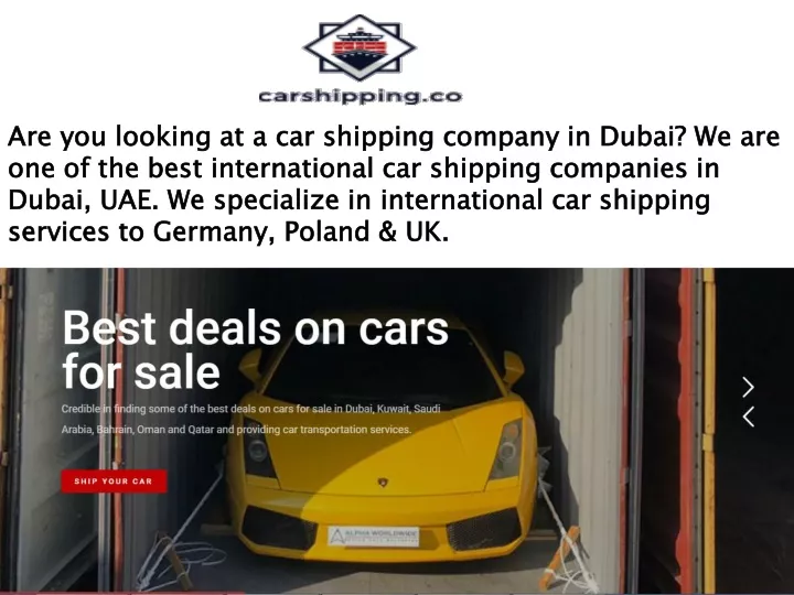 are you looking at a car shipping company