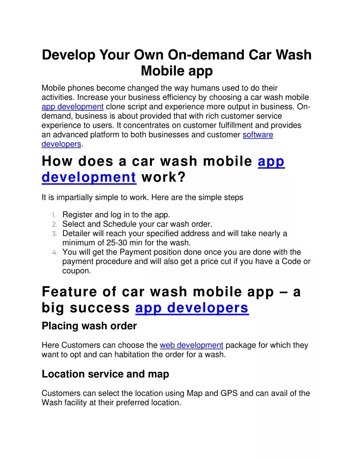develop your own on demand car wash mobile