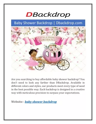 Baby Shower Backdrop | Dbackdrop.com
