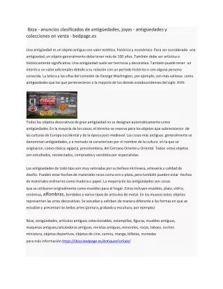 Ibiza - anuncios clasificados de antigüedades, joyas - antigüedades y colecciones en venta - bedpage.es-converted-conver
