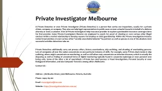 private investigator melbourne