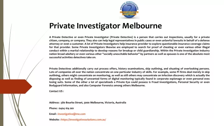 private investigator melbourne